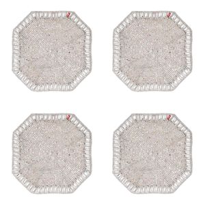 Louxor Coaster in Silver & Crystal, Set of 4, medium